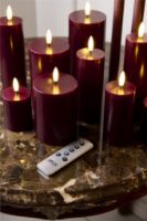 Billede af Sirius Sille Genopladelige LED Stearinlys Ø: 5 cm Sæt 3 stk. - Bordeaux