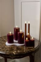 Billede af Sirius Sille Genopladelige LED Kronelys H: 25 cm Sæt 2 stk. - Bordeaux