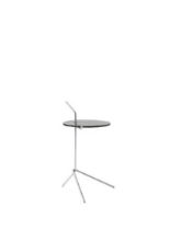 Billede af &Tradition Halten SH9 Side Table H: 65,7 cm - Polished Stainless Steel/Smoked Cast Glass