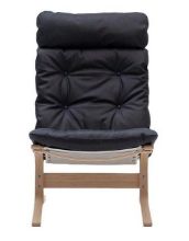 Billede af LK Hjelle Siesta Classic Lænestol Høj SH: 45 cm - Nature/Vintage Black Soft