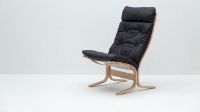 Billede af LK Hjelle Siesta Classic Lænestol Høj SH: 45 cm - Nature/Vintage Black Soft