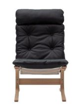 Billede af LK Hjelle Siesta Classic Lænestol Høj SH: 45 cm - Nature/Prescott Black Ink