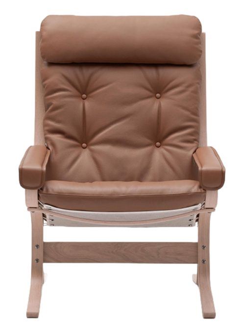 Billede af LK Hjelle Siesta Classic Lænestol Høj m. Armlæn SH: 45 cm - Nature/Elmo Rustical Tan