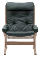 Billede af LK Hjelle Siesta Classic Lænestol Høj m. Armlæn SH: 45 cm - Nature/Elmo Rustical Green