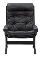 Billede af LK Hjelle Siesta Classic Lænestol Høj m. Armlæn SH: 45 cm - Black/Vintage Black Soft