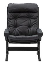 Billede af LK Hjelle Siesta Classic Lænestol Høj m. Armlæn SH: 45 cm - Black/Vintage Black Soft