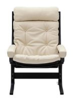 Billede af LK Hjelle Siesta Classic Lænestol Høj m. Armlæn SH: 45 cm - Black/Prescott Ivory
