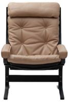 Billede af LK Hjelle Siesta Classic Lænestol Høj m. Armlæn SH: 45 cm - Black/Hemsen Anilin Sand