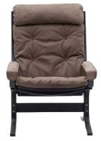 Billede af LK Hjelle Siesta Classic Lænestol Høj m. Armlæn SH: 45 cm - Black/Dunes Dark Brown