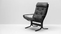 Billede af LK Hjelle Siesta Classic Lænestol Høj m. Armlæn SH: 45 cm - Black/Elmo Rustical Grey
