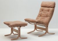 Billede af LK Hjelle Siesta Classic Fodskammel H: 45 cm - Nature/Hemsen Anilin Sand