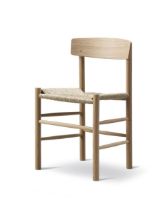 Billede af Fredericia Furniture 3239 J39 Mogensen Spisebordsstol SH: 46,5 cm - Lys Olieret Eg/Søgræs Flet 