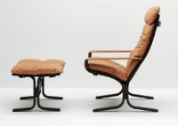 Billede af LK Hjelle Siesta Classic Fodskammel H: 45 cm - Black/Vintage Cognac