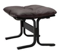 Billede af LK Hjelle Siesta Classic Fodskammel H: 45 cm - Black/Elmo Rustical Dark Brown