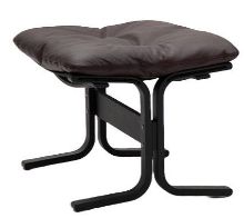 Billede af LK Hjelle Siesta Classic Fodskammel H: 45 cm - Black/Elmo Rustical Dark Brown