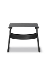 Billede af Fredericia Furniture Seto Stool SH: 43 cm - Sort Canvas/Eg Sort Lak