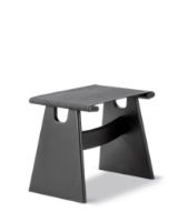 Billede af Fredericia Furniture Seto Stool SH: 43 cm - Sort Canvas/Eg Sort Lak