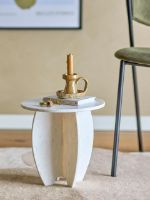 Billede af Bloomingville Sendai Piedestal Ø: 30,5 cm - Hvid/Marmor 