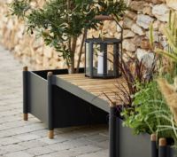 Billede af Cane-line Outdoor Sticks Plantekasse Bænk L: 100 cm - Lava Grey/Teak