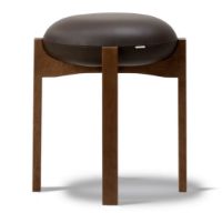 Billede af Fredericia Furniture 6830 Pioneer Stool - Læder Primo/Røget Eg