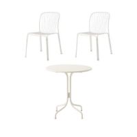 Billede af &Tradition Thorvald SC96 Space Copenhagen Cafe Table + SC94 Side Chair Havemøbelsæt - Ivory