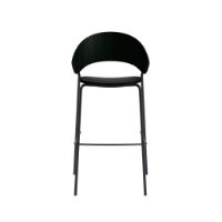 Billede af Please Wait To Be Seated Dosina Barstol  - Sort Eg/Læder polstring