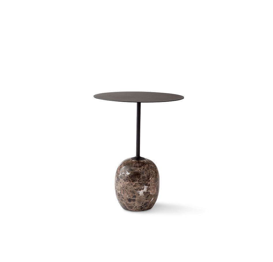 Billede af &Tradition Lato Coffee Table LN8 Ø: 40 cm - Black Steel/Emparador Marble