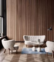 Billede af &Tradition Lato Coffee Table LN9 Ø: 50 cm - Lacquered Oak / Crema Diva Marble 