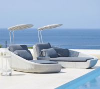 Billede af Cane-line Outdoor Savannah Daybed venstre modul, hyndesæt - Grey