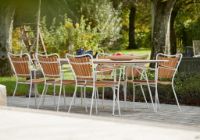 Billede af Mandalay Marguerit Havebord L: 200 cm Inkl. 6 Havestole Havemøbelsæt - Hvid/Teak