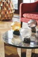 Billede af Design By Us Twist Of Marble Lysestage Ø: 11 cm - Burgundy/Clear