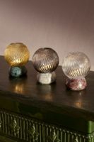 Billede af Design By Us Twist Of Marble Lysestage Ø: 11 cm - Burgundy/Clear