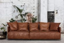 Billede af Bent Hansen Pado 1 3 pers. Sofa L: 245 cm - Ranchero Læder Nuss / Sort Stel