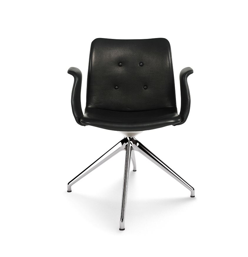 Billede af Bent Hansen Primum Dynamic Armchair  - Polished Aluminium/Zenso 3 Black Leather 207