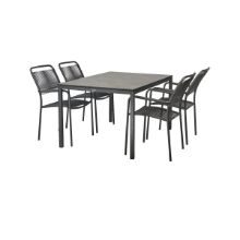 Billede af Mandalay Elba Havebord L: 132 cm og 4 Verona Havestole - Antracit 