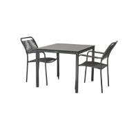 Billede af Mandalay Elba Havebord L: 82 cm og 2 Verona Havestole - Antracit 