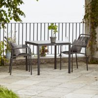 Billede af Mandalay Elba Havebord L: 82 cm og 2 Verona Havestole - Antracit 