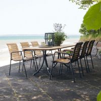 Billede af Mandalay Magnolia Havebord L: 197 cm og 6 Bellevue Havestole - Teak/Antracit 