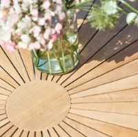 Billede af Mandalay Marguerit Havebord Ø120 cm Inkl. 4 Havestole Havemøbelsæt - Hvid/Teak 