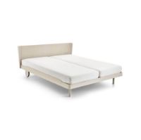 Billede af Auping Noa Sengeramme inkl. Solid hovedgærde og høje hjul 140x200 cm - Soft White