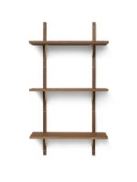 Billede af Ferm Living Sector Shelf Triple Narrow 54x102 cm - Smoked Oak/Brass