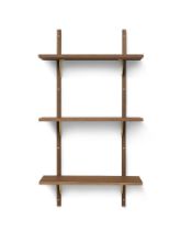 Billede af Ferm Living Sector Shelf Triple Narrow 54x102 cm - Smoked Oak/Brass