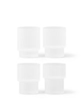Billede af Ferm Living Ripple Glass Set of 4 Ø: 7 cm - Frosted Glass