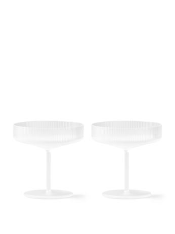 Billede af Ferm Living Ripple Champagne Saucer Set of 2 Ø: 10,5 cm - Frosted Glass