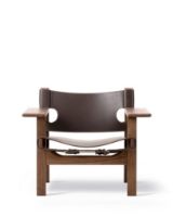 Billede af Fredericia Furniture 2226 Den Spanske Stol af Børge Mogensen - Mørkebrun Læder/Valnød