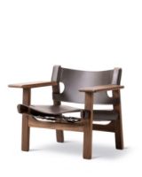 Billede af Fredericia Furniture 2226 Den Spanske Stol af Børge Mogensen - Mørkebrun Læder/Valnød