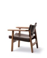 Billede af Fredericia Furniture 2226 Den Spanske Stol af Børge Mogensen - Mørkebrun Læder/Valnød