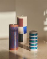 Billede af HAY Column Candle Medium H: 20 cm - Brown and blue OUTLET