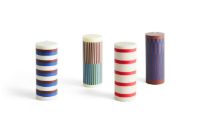 Billede af HAY Column Candle Medium H: 20 cm - Off-white, brown and blue OUTLET