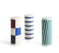 Billede af HAY Column Candle Large H: 25 cm - Off White & Blue OUTLET